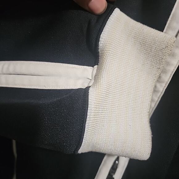 GIRBAUD Mens Full Zip Track Jacket Zipper Sleeve - Black White -2XL - Picture 9 of 13